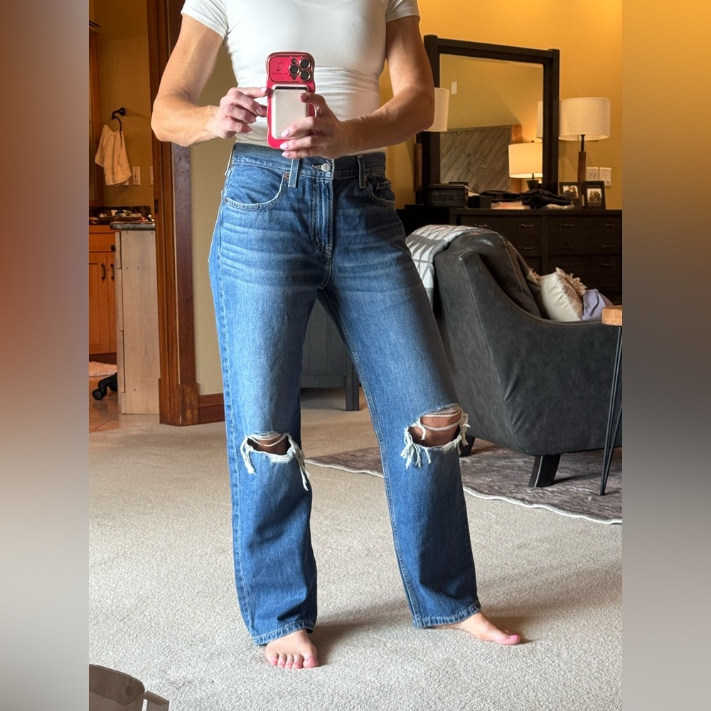 Classic Blue Distressed Women's Jeans
